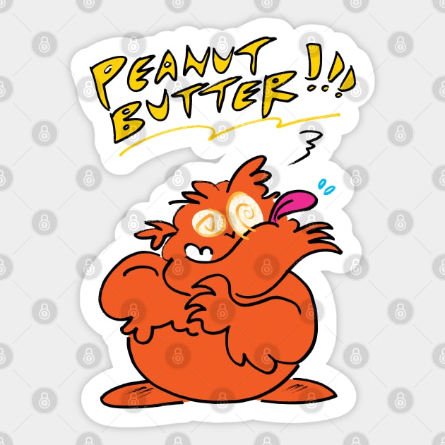 Peanut Butter Monster! Sticker by captainhuzzah